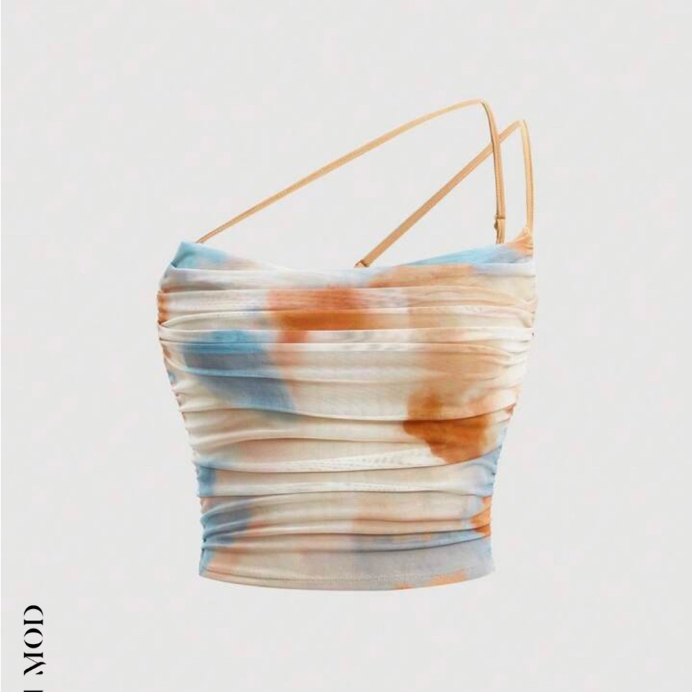 Chic Multicolor Ruched Top - Picture 3 of 3